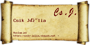 Csik Júlia névjegykártya