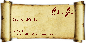 Csik Júlia névjegykártya